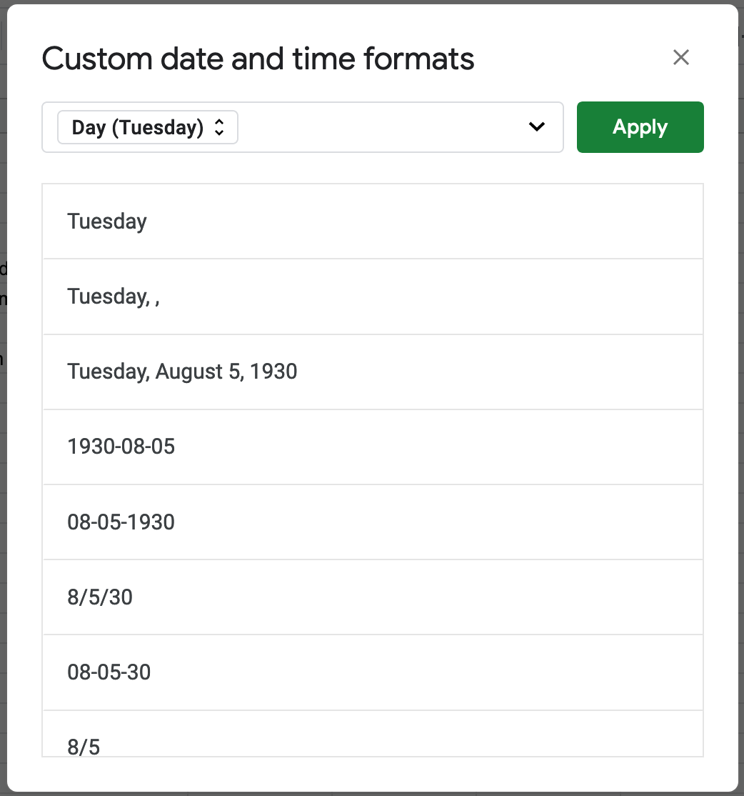 custom date formatting